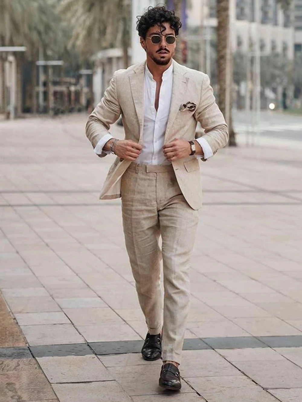 Summer Clothing Men Linen - Trajes de Lino para Hombre, Estilo