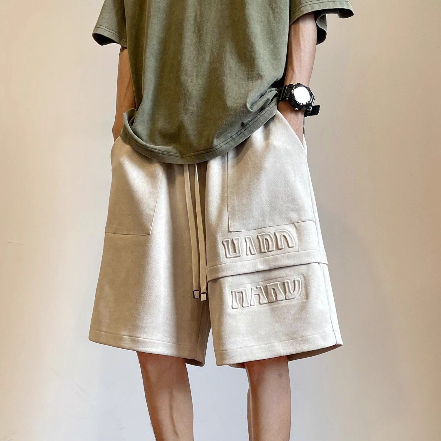 Summer Clothing Deals - Pantalones cortos para hombre con empalme
