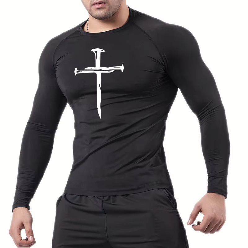 Rash Guard Long Sleeve - Camisetas de Compresión Deportivas Cristianas con