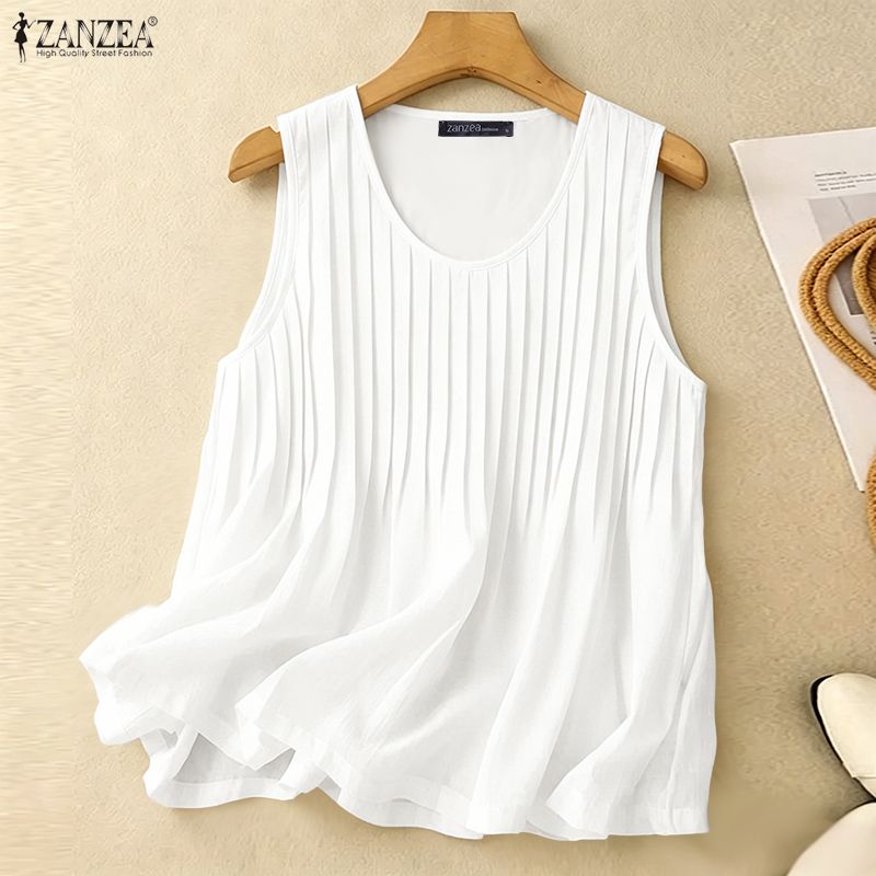 Summer Clothing Plus Size Women - ZANZEA Camiseta sin mangas de verano