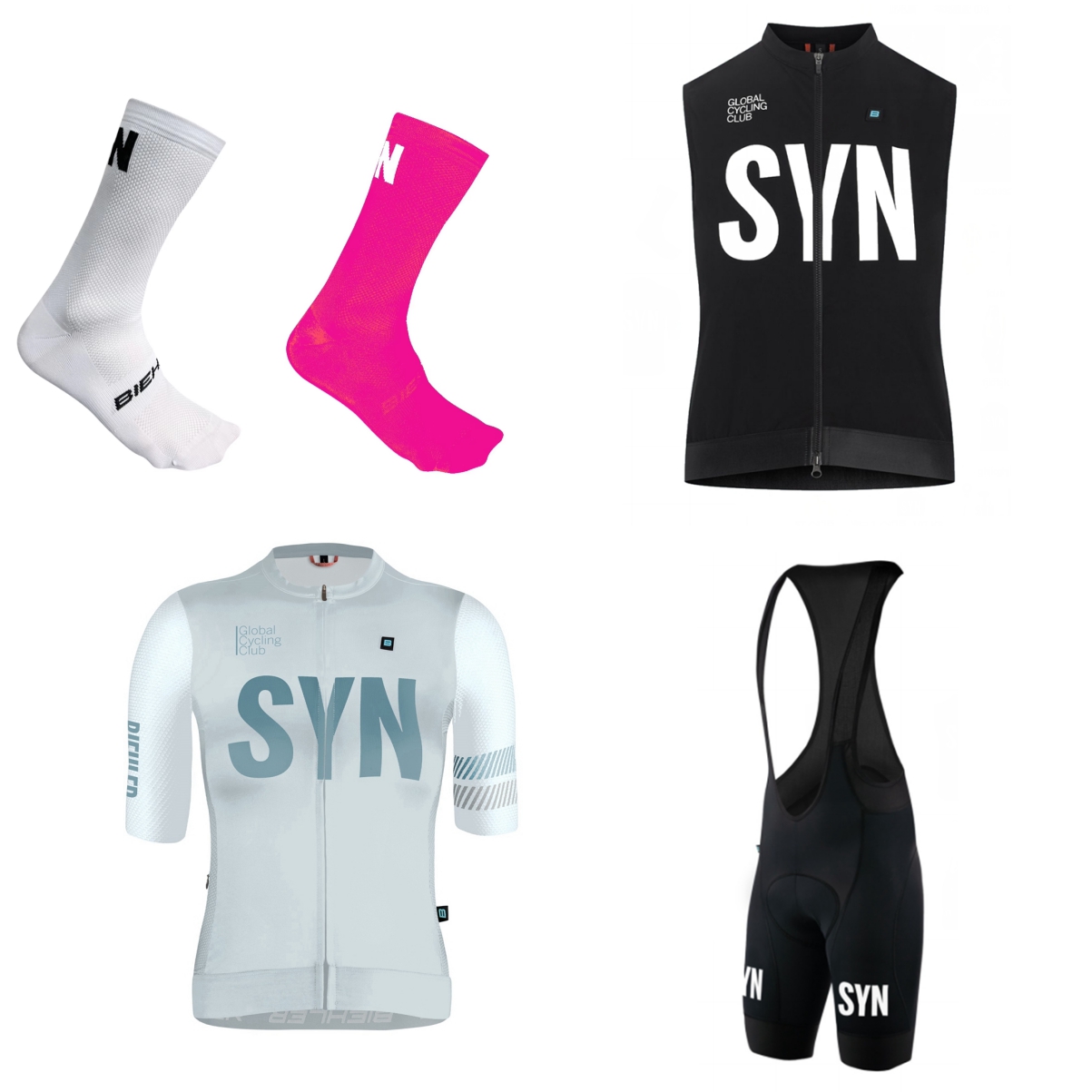 Summer Green Clothing - Conjunto de Ciclismo de Cuatro Piezas