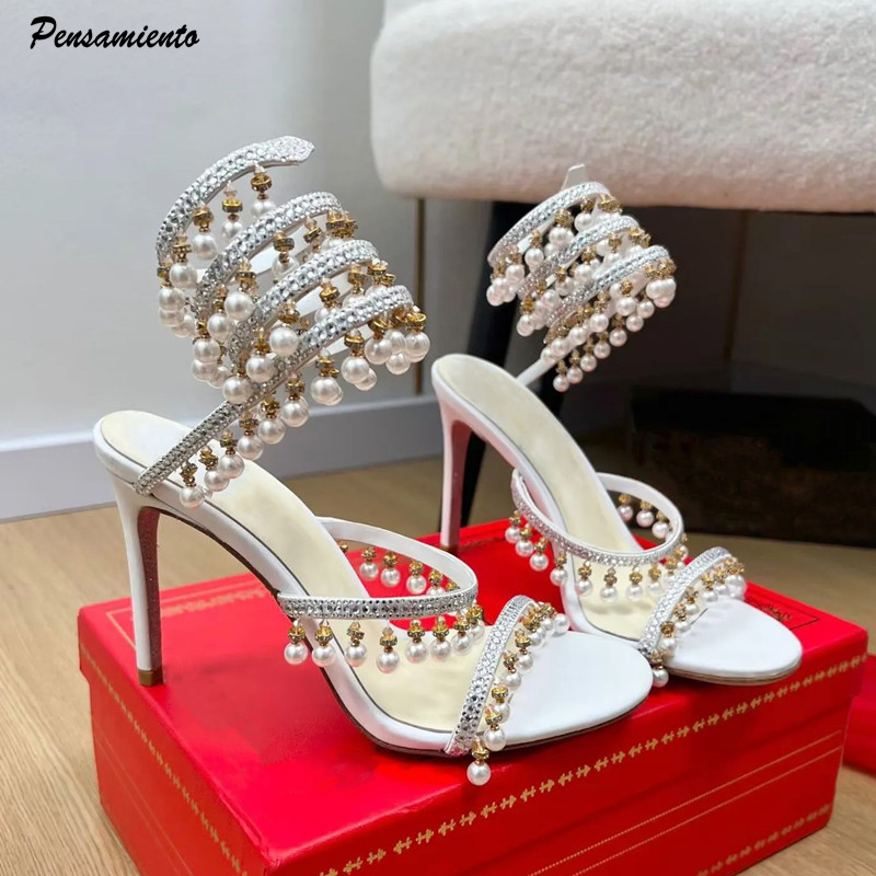 Summer Clothing Collection - Sandalias de gladiador de lujo con