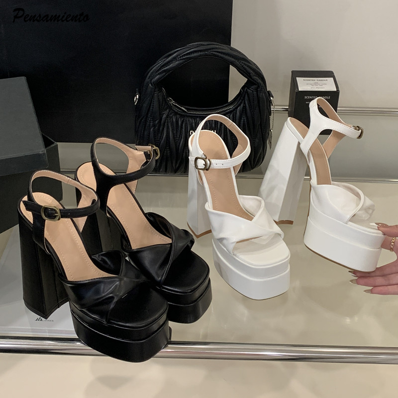 Summer Clothing Collection - Sandalias de gladiador con plataforma doble
