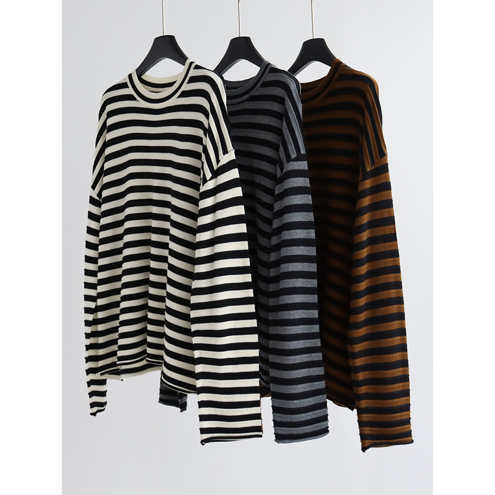 Summer Clothing Yarn - Suéter Holgado de Punto a Rayas