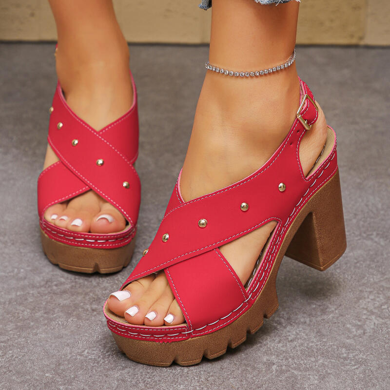Summer Clothing Collection - Sandalias de gladiador con correa cruzada