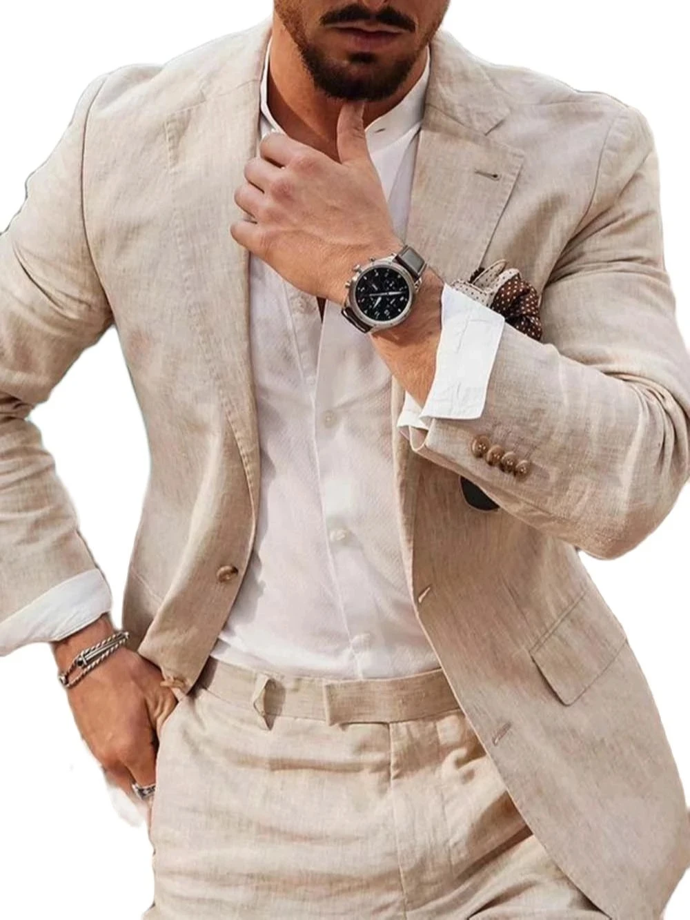 Trajes de Lino para Hombre, Es - Summer Clothing Men Linen reseña y precio