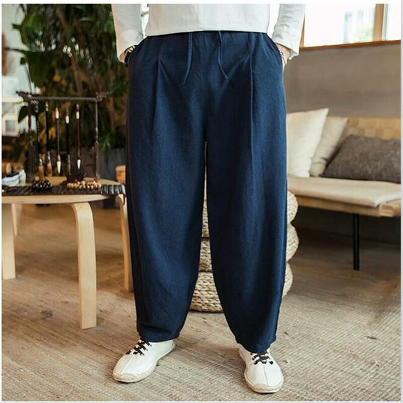 Pantalones bombachos holgados  - Summer Clothing Men Linen reseña y precio