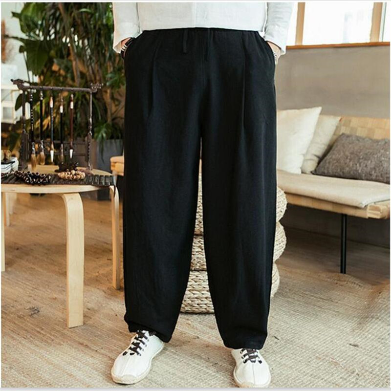 Pantalones bombachos holgados  - Summer Clothing Men Linen reseña y precio