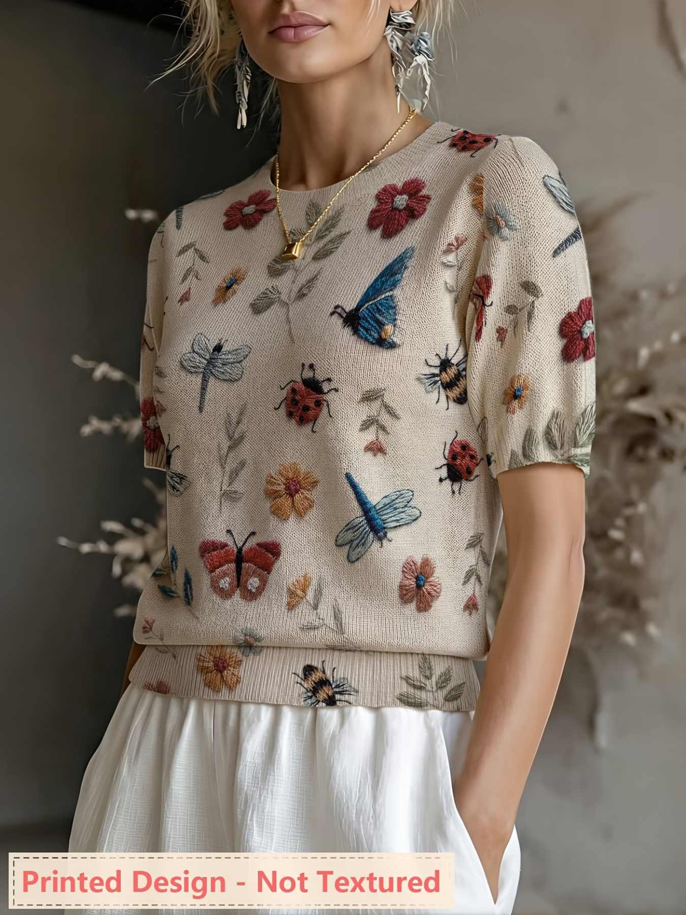Diseño estampado - Top de muje - Summer Clothing Yarn reseña y precio