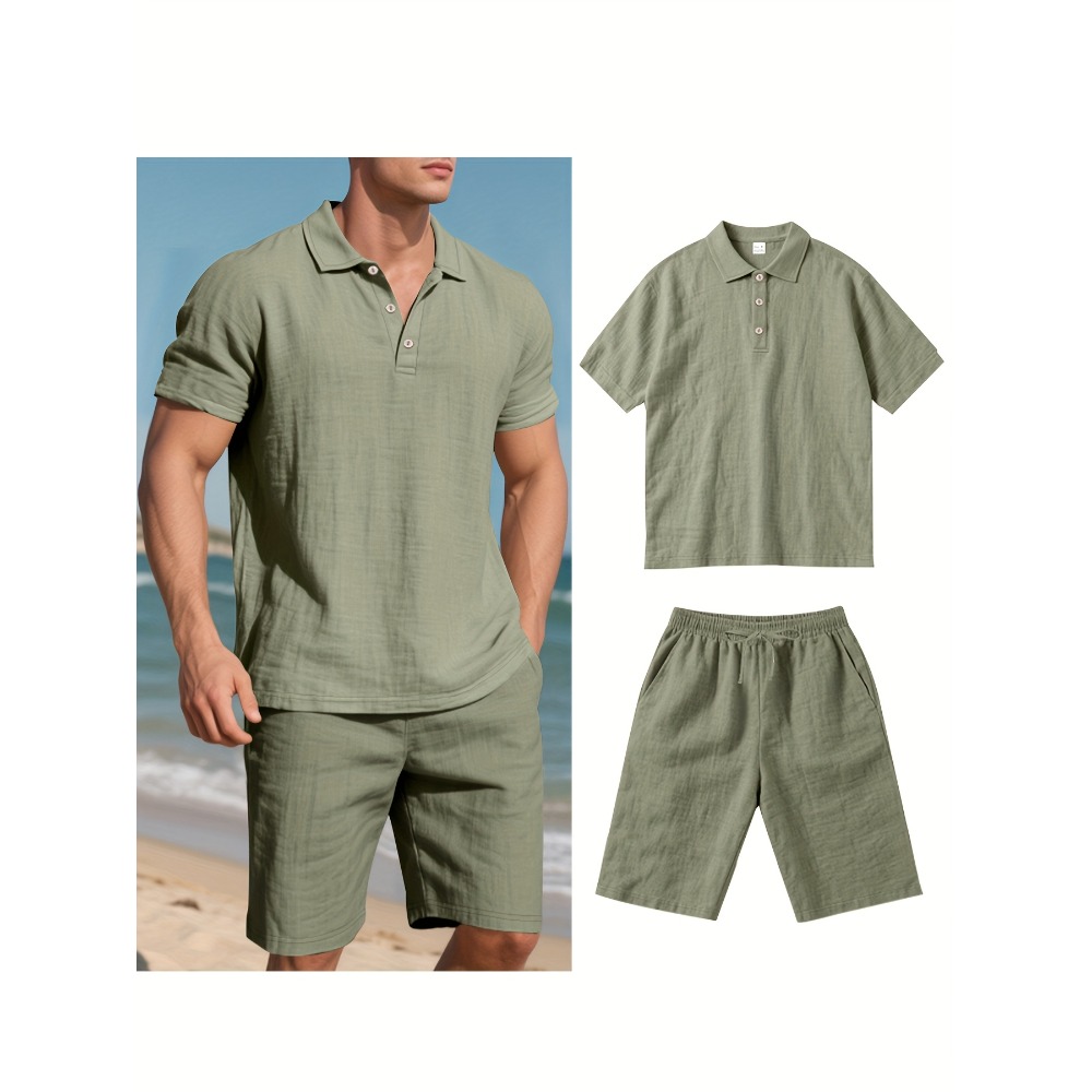 Traje de verano para hombre, c - Summer Clothing Men Linen reseña y precio