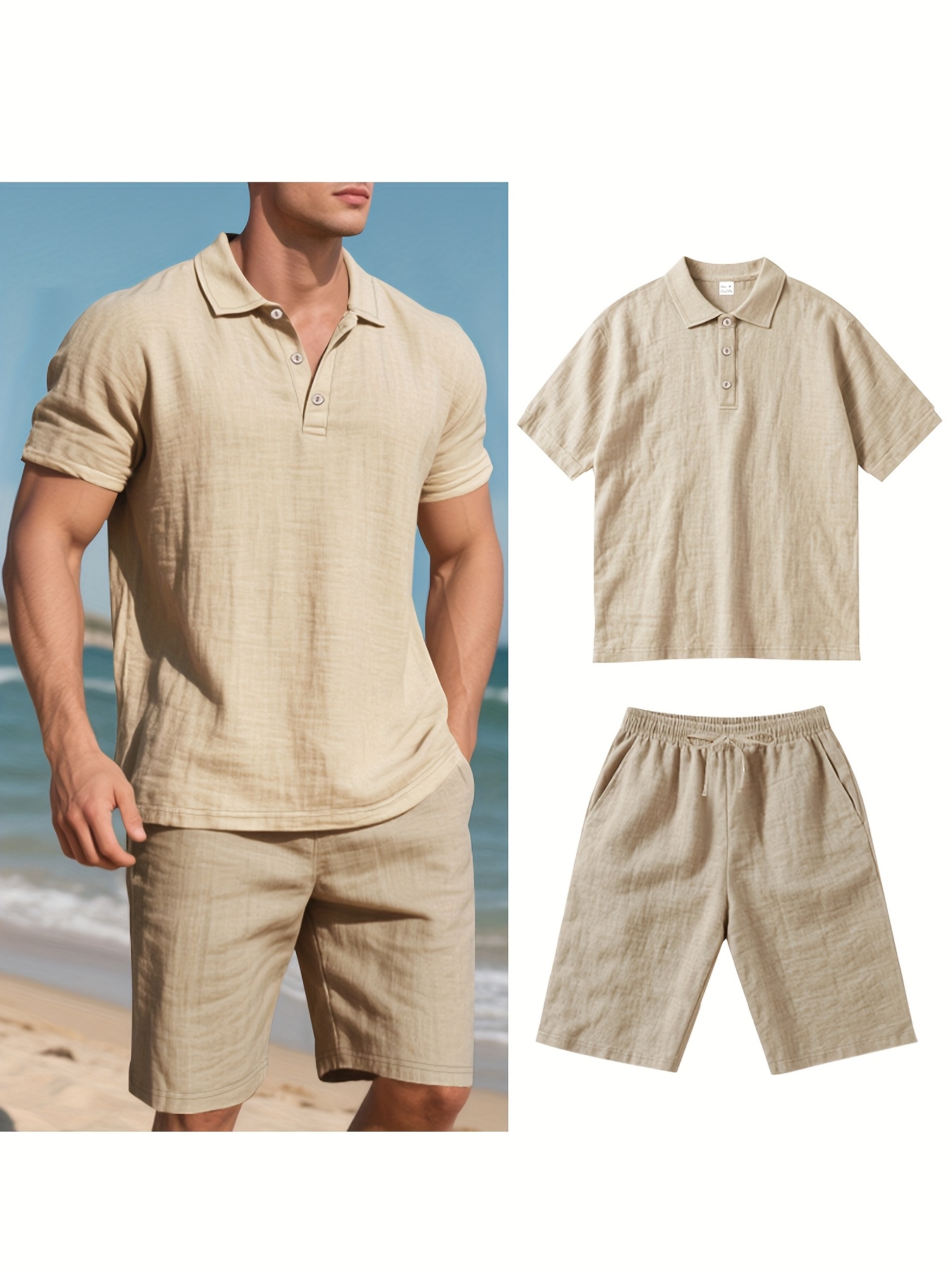 Traje de verano para hombre, c - Summer Clothing Men Linen reseña y precio