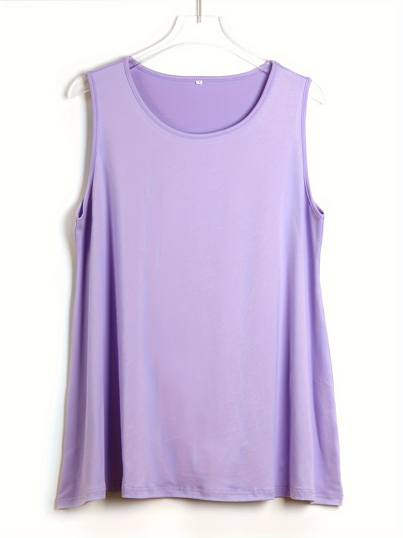 Camiseta sin mangas lisa y sen - Summer Clothing Plus Size Women reseña y precio