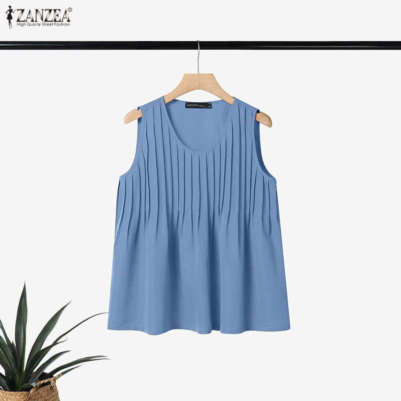 ZANZEA-Top sin mangas con vola - Summer Clothing Plus Size Women reseña y precio
