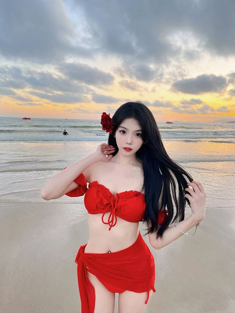 Bikini Rojo Sexy para Mujer, M - Bikini Set Push Up reseña y precio