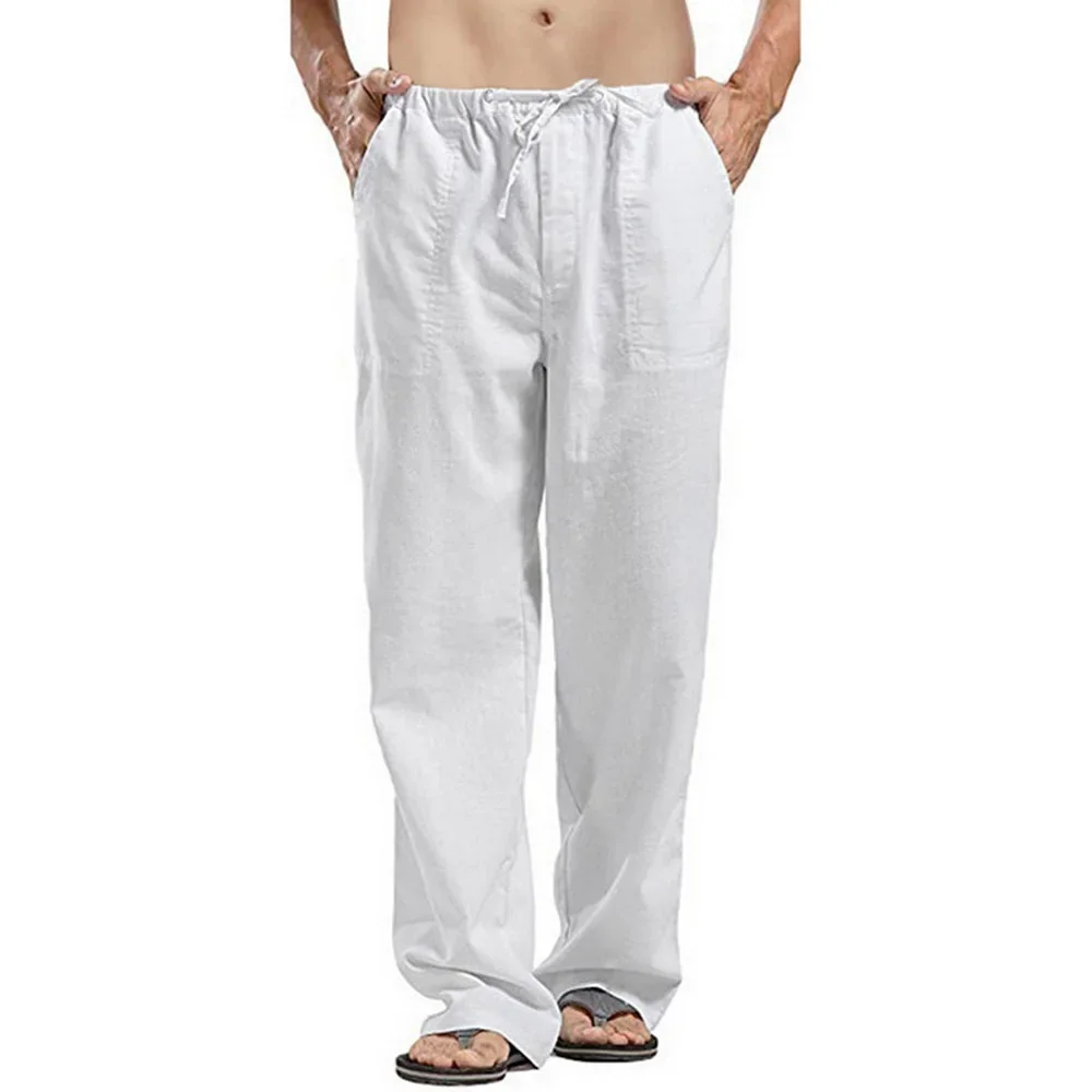 Pantalones informales para hom - Summer Clothing Men Linen reseña y precio