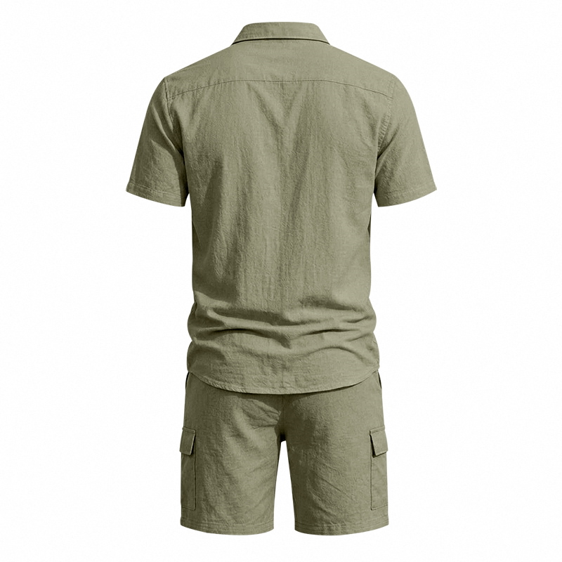 Conjunto de Dos Piezas de Lino - Summer Clothing Men Linen reseña y precio
