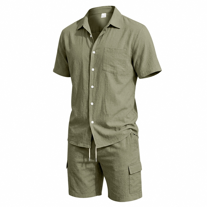 Conjunto de Dos Piezas de Lino - Summer Clothing Men Linen reseña y precio