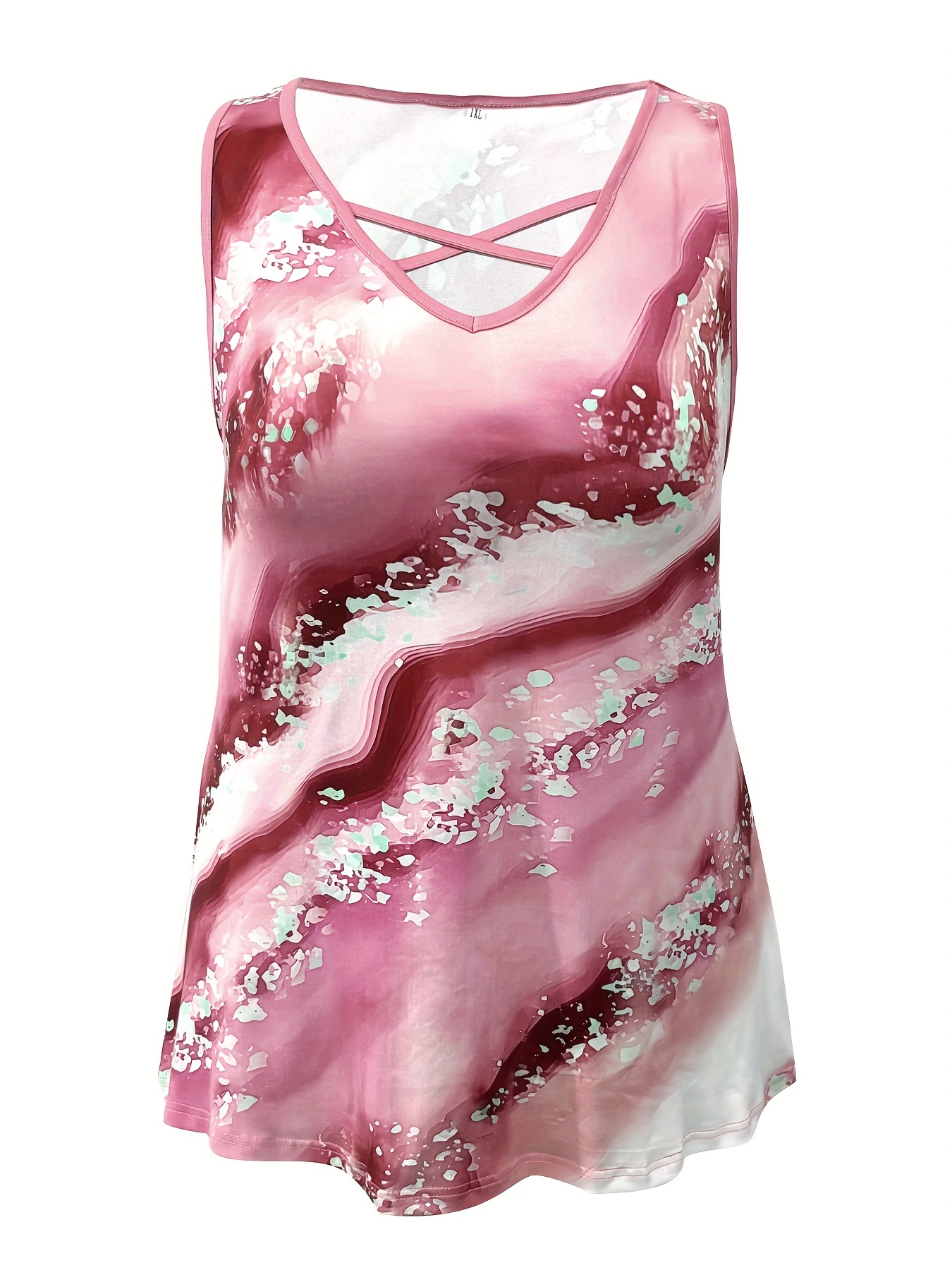 Camiseta sin mangas con estamp - Summer Clothing Plus Size Women reseña y precio