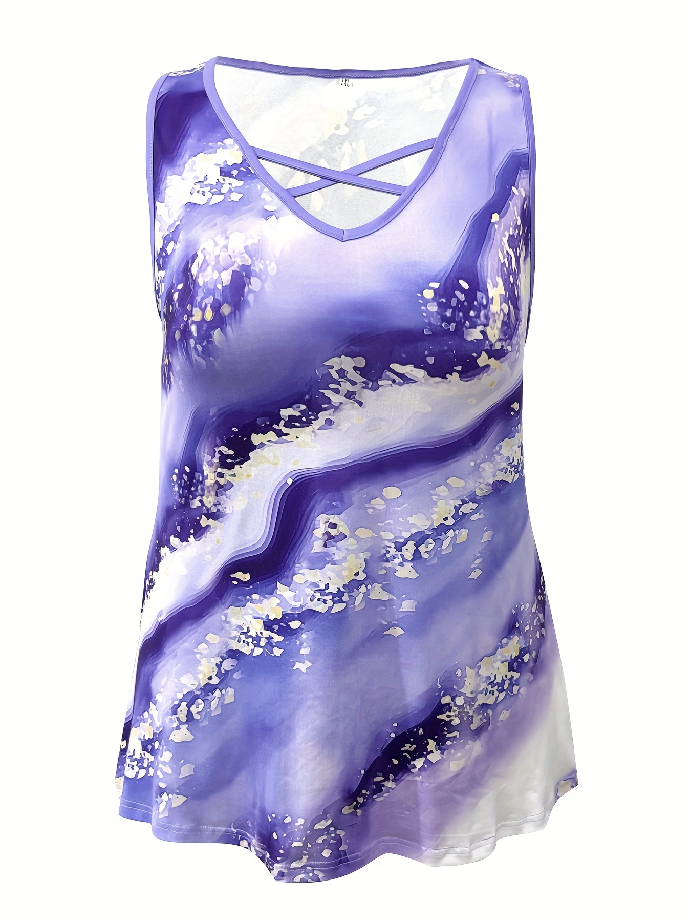 Camiseta sin mangas con estamp - Summer Clothing Plus Size Women reseña y precio